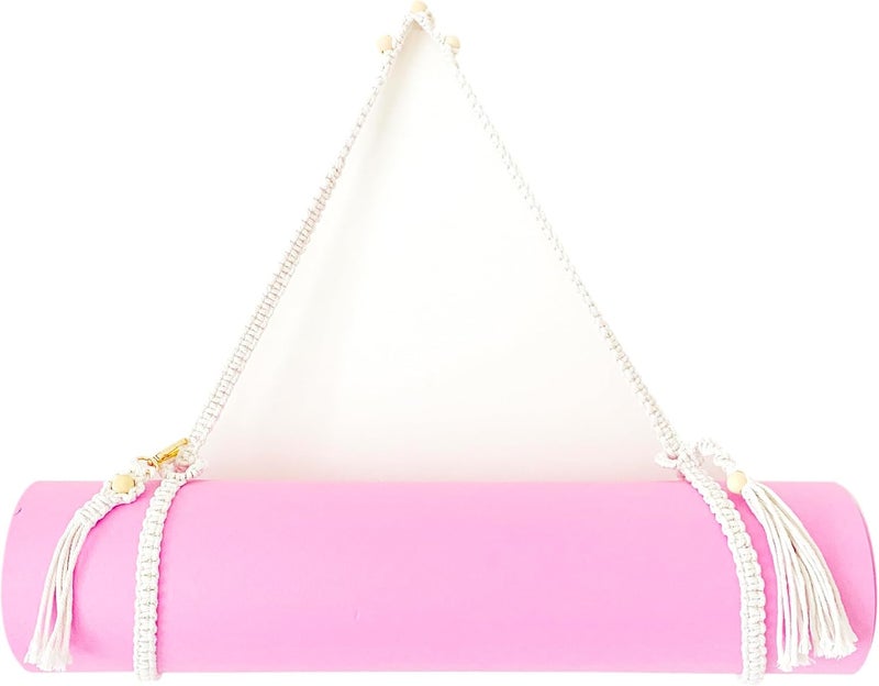 Winterdemoon Boho Bead Yoga Mat Carrier - Adjustable Straps with Tassels - Image 1